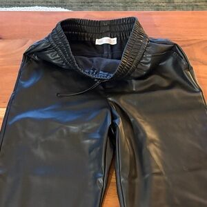 Zara Girls Black Faux Leather Pants 13-14